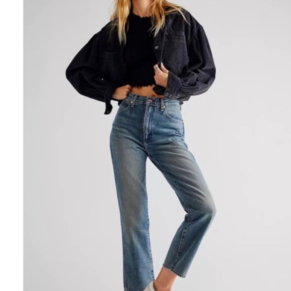 Free people Wrangler Women's Denim Straight Leg Jeans - Picture 2 of 10
